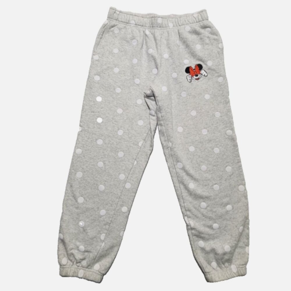 Disney Fleece Sweatpants Youth Girl Small Mickey Mouse Gray‎